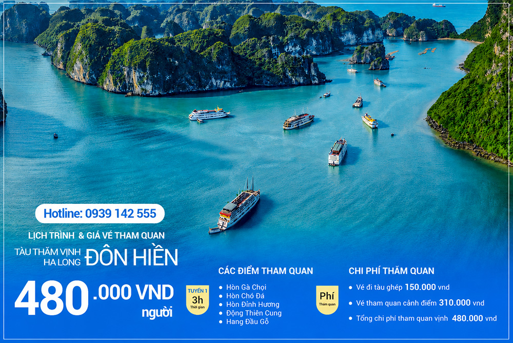 Giá vé tham quan tuyến 1 vịnh Hạ Long